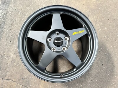 「むっちゃん」希少４本セット【17x7.5J 】BLACK RACING New 17x7.5J 17x8.5J OVERDRIVE SPOON SPORT BLACK (4 Wheel