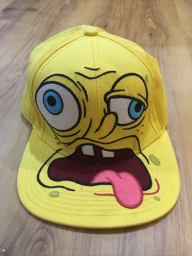 Spongebob Squarepants Hat Sick Face Nickelodeon Original Snapback Cap 2012 EUC - Picture 2 of 10