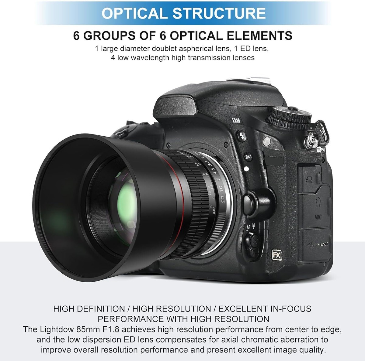 LIGHTDOW 85mm F1.8 中望遠レンズ Lightdow 85mm F1.8 中望遠レンズ RF-マウント レンズ 対応