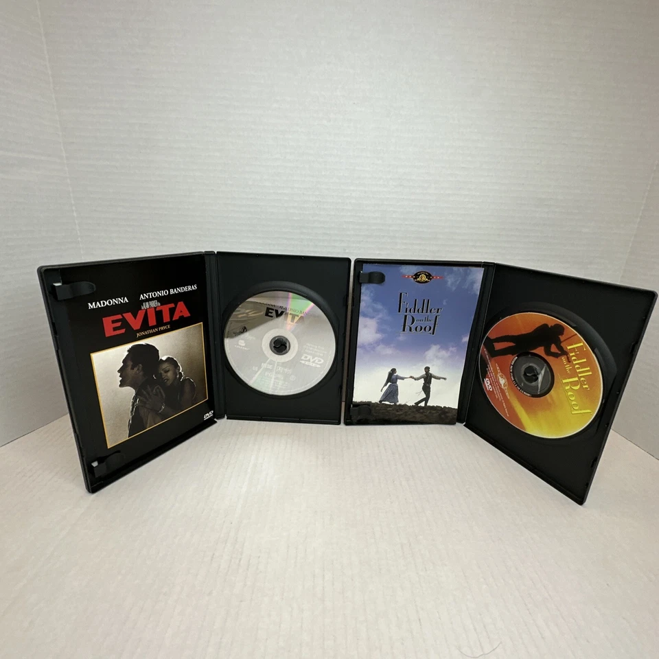 70 80’s Musical Movie DVD Evita Cabaret Les Mis Fiddler Roof Minnelli Madonna Foto 3 de 4
