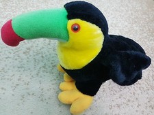 Special Effects Toucan Parrot Bird Stuffed Toy 9 in Black/Yellow