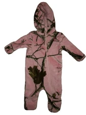 Browning Pink Camo Snowsuit Girls 6 Months Soft Fleece Bunting Winter Infant