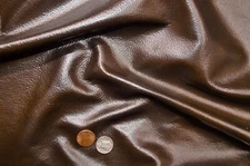 Brown Gorgeous Soft Shiny Genuine  Leather Cow Hide Upholstery Skin a8f