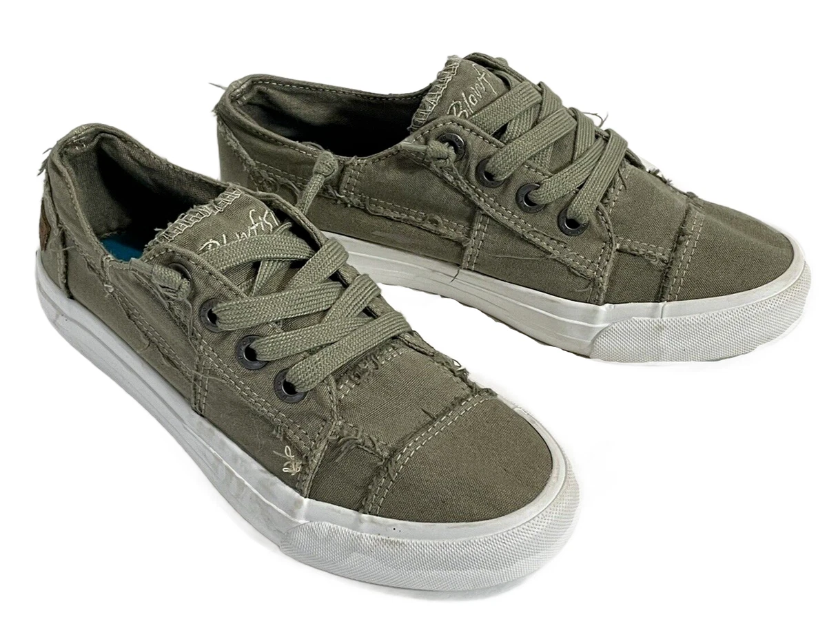 Blowfish Malibu Shoes Size 6.5 Women Slip On Sneaker Gray Raw Edge Cotton Canvas