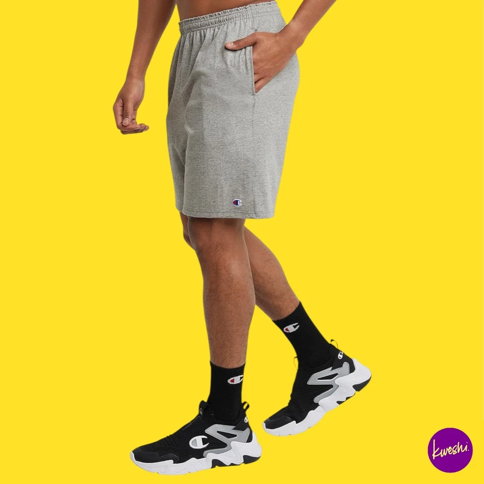 Pantalones cortos de jersey de algodón con bolsillos CHAMPION para hombre, gris Oxford, UK L | EU 52 Foto 2 de 4