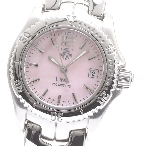 TAG HEUER WT141M Link Date Quartz Ladies Pink shell Stainless steel Wristwatches - Picture 4 of 6