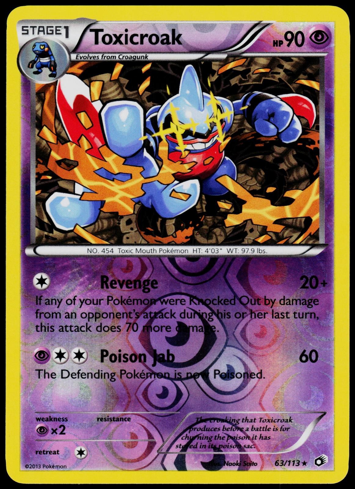 Toxicroak 63/113 Legendary Treasures - Reverse Holo Pokemon NM/M (Rare)