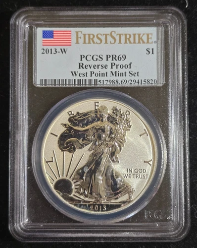2013-W American Silver Eagle PCGS PR69 Reverse Proof First Strike Spotted