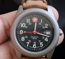 Swiss Army Wenger Vintage  SAK Unlimited Marlboro Brown Leather Men's Watch 37m 