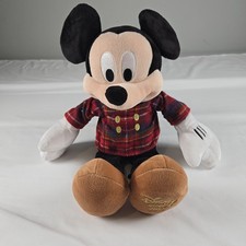 Mickey Mouse Disney Store Christmas Plush Tartan Sweater Holiday 2013
