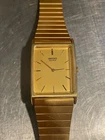 Vintage Seiko Men's Goldtone Tank Watch 24.5mm Neo Vintage Era 7430-5560