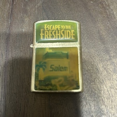 1993 FIREBIRD Escape To The Fresh Side Salem Advertising Gold Cigarette Lighter