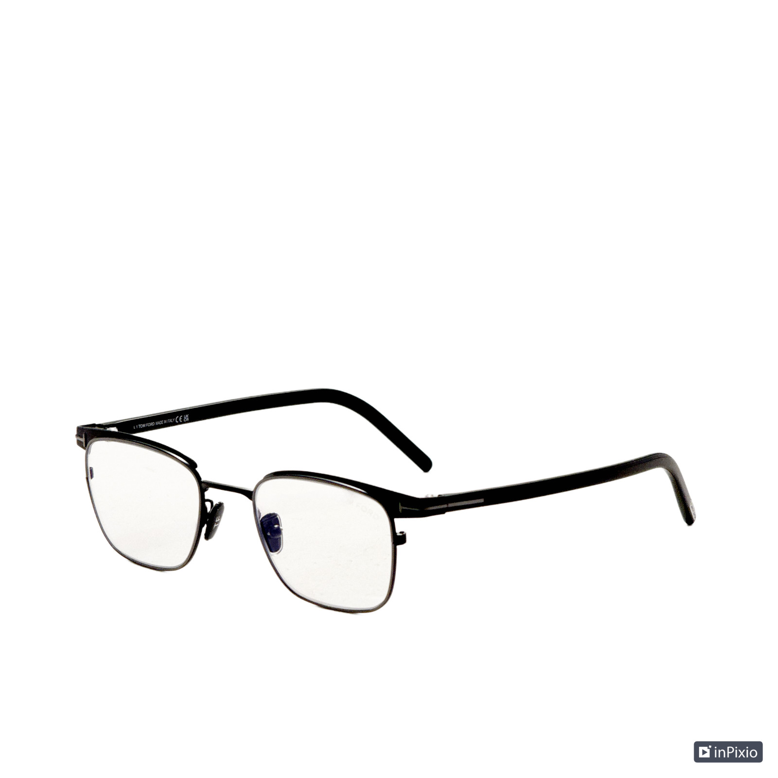 Tom Ford Womens 49mm Shiny Black Gunmetal Blue Block Frames FT5854-D-B-005-49 25390₽