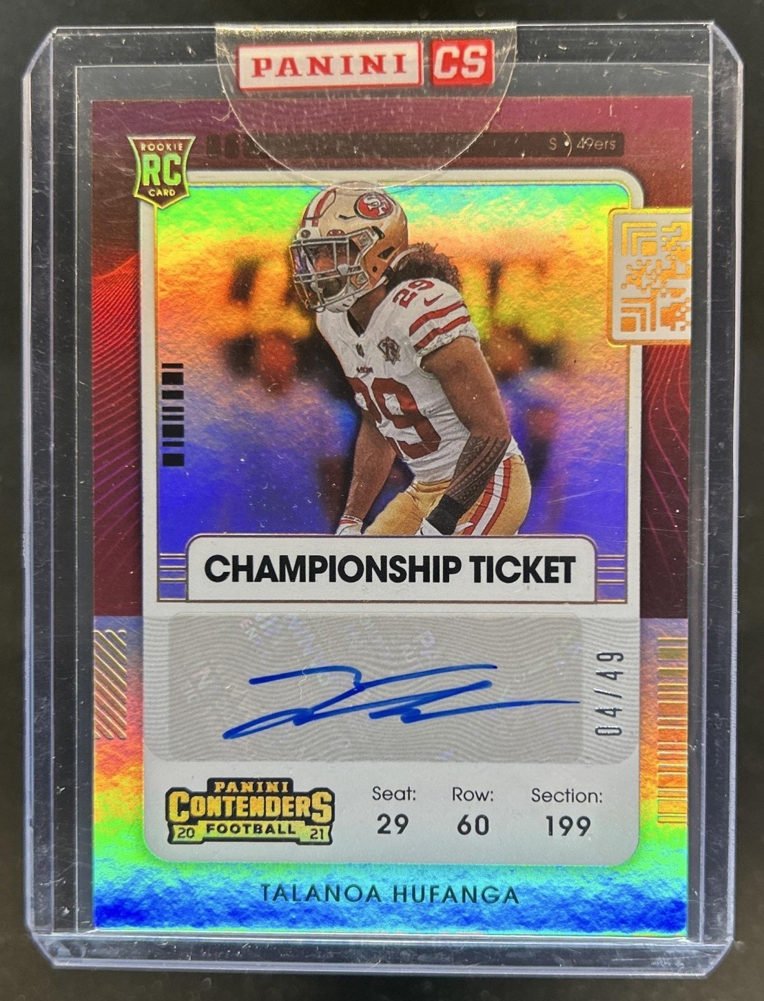 Talanoa Hufanga Panini Contenders #225 Autograph-Championship