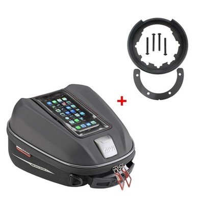 Givi Tanklock combo kit - ST605C 5 liter tank bag & BF11 tank ring mount