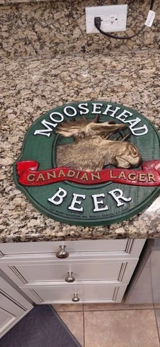 Moosehead Canadian Lager Beer 3D Sign Plastic Wall Plaque Bar 14” Vintage