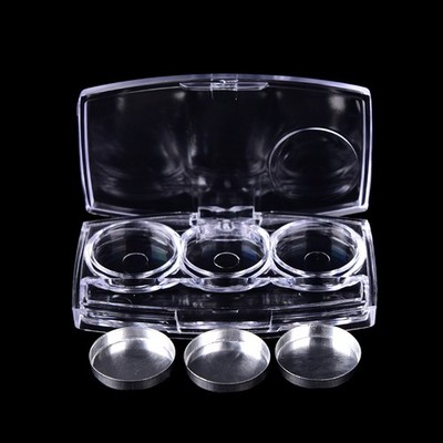 Empty 3 Round Grids Eyeshadow Lipstick Box Cosmetic Packing Palette JDUK  LQM TA