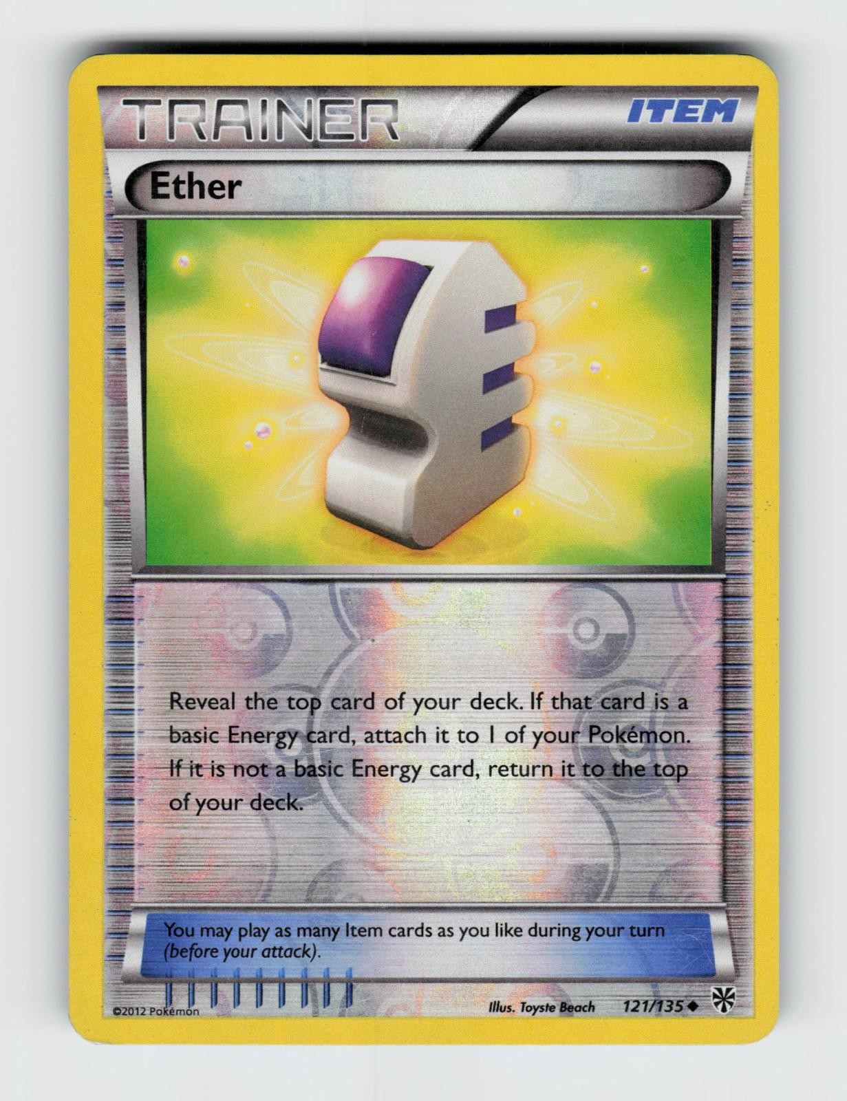 Ether 121/135 Uncommon Plasma Storm Pokemon 2013 Moderately Played