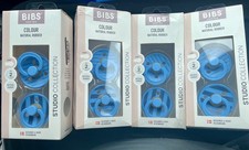 Bibs Pacifier size 2 6m 8 Round Nipple Natural Rubber Blue