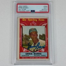 1959 Topps Ernie Banks Signed All Star #559 PSA 5 Auto 9 CAS PSA/DNA
