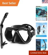 Dry Snorkel Set,Panoramic Wide View Anti-Fog Scuba Diving Mask,Professional Snor