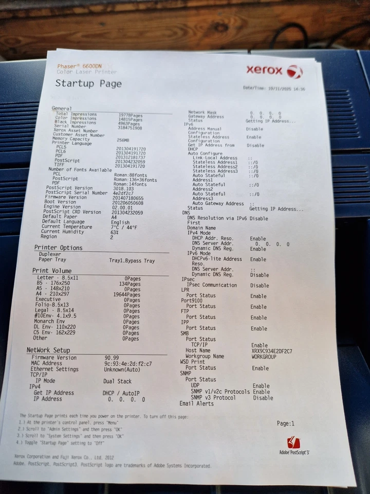 Xerox Phaser 6600dn colour laser  Printer. With 6  Month RTB Warranty - Image 4 of 4