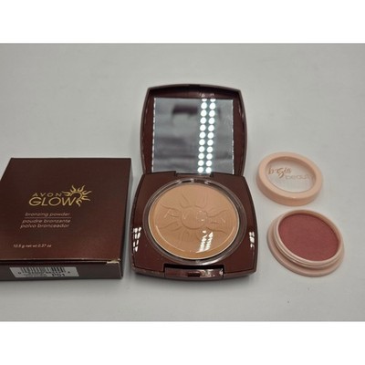 Avon Glow Bronzing Powder Sunkissed Glow & Basic Beauty Jelly Blush Makeup Set