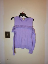 Womens Michael Kors Cold Shoulder Sweater Size Medium, Purple