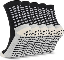 5 Pairs Kids Youth Grip Soccer Socks Cushioned Non Slip Football Athletic Sports