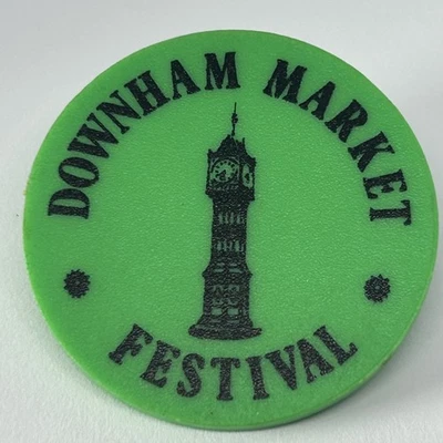 Downham Market Festival Clock Tower Norfolk Town Community Event Vintage Pin Ba - Image 1 of 2