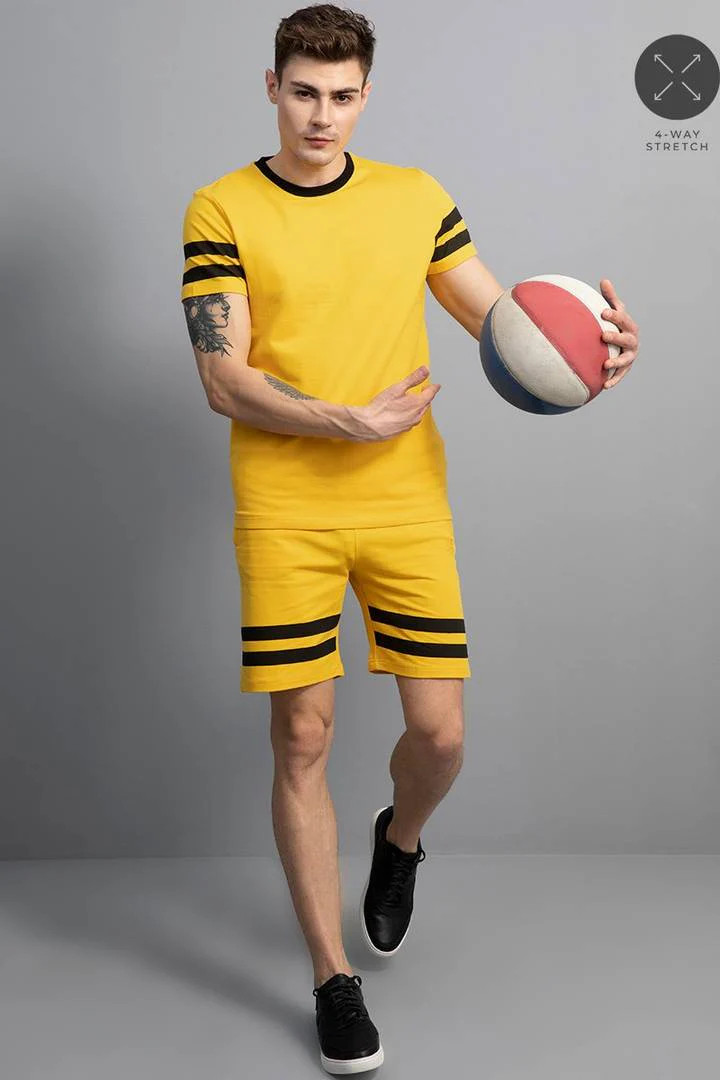 T-shirt multicolore homme en coton avec bas pour un look casual au quotidien