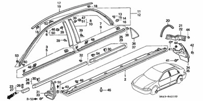 Genuine Honda Genuine Honda Garnish R Side Sill 71800-SR4-000 OEM 71800-SR4-000