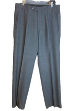 Hugo Boss Men's Wool Dress Pants Gray Size 34x32 Flat Front