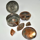 Antique Vtg Brass Islamic Middle Eastern Tinned Copper Pan Daan Spice Nut Box — photo 2