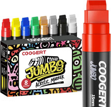 8 Vibrant Colors Jumbo Poster Markers, 15MM Thick Permanent Acrylic Graffiti ...