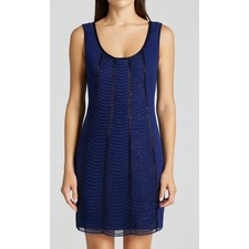 NWT Susana Monaco Beaded Sheath Dress Size 4 Blue Cocktail Showgirl Gatsby Event