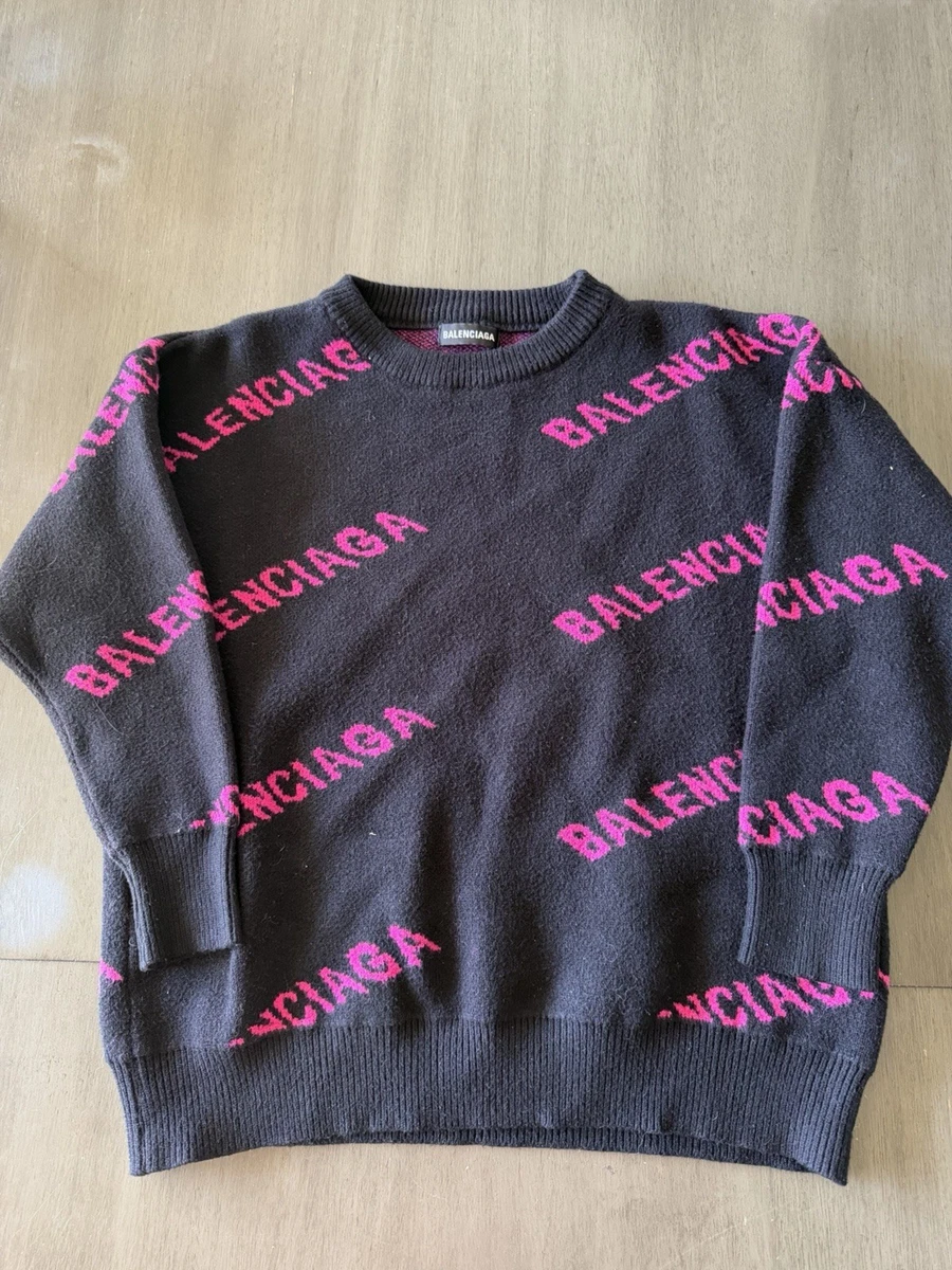 open lace back dress BALENCIAGA Black & Pink Size XSmall Sweater main image 0