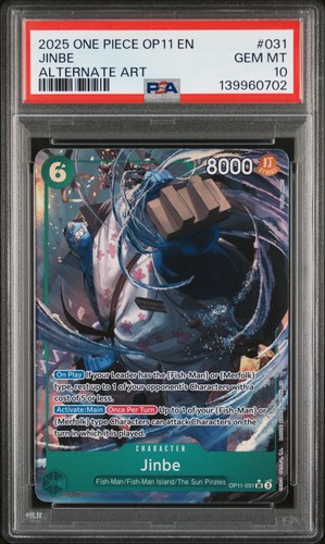 Jinbe (Alternate Art) graded PSA 10 for sale on eBay
