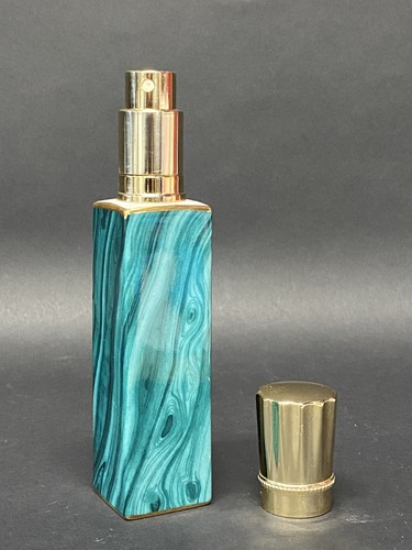 Marcel Franck Paris Limoges Porcelain Perfume Bottle Atomizer Marbled Green PB - Picture 6 of 12