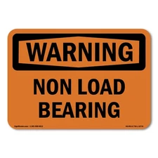 Non Load Bearing ANSI Warning Sign Metal Plastic Decal