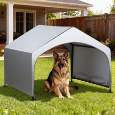4'x 4'x 3.3' Dog Shade Shelter, Outdoor Dog Tent Dog House Canopy with Rain C...