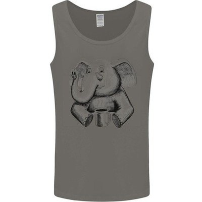 Ein Elefant Trinkt Kaffee Herren Weste Tanktop