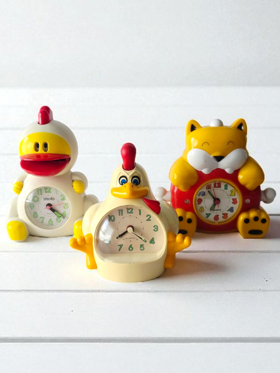 Lot of 3 Vintage Novelty Alarm Clocks '80s – Imoto Japan Chicken