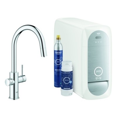 Grohe Blue Home Einhand-Spültischarmatur Starter Kit, Ausladung 219mm,
