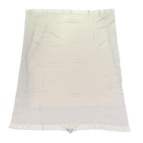 Coperta Vintage Faribo Faribault 100% Lana Doppia Beige 60”x74” Biancheria da Letto Calda - Foto 3 di 12
