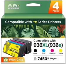 936XL Ink 4-Pack w/ Chip for HP 9125e 9130e 9120e 9730e OfficeJet Pro