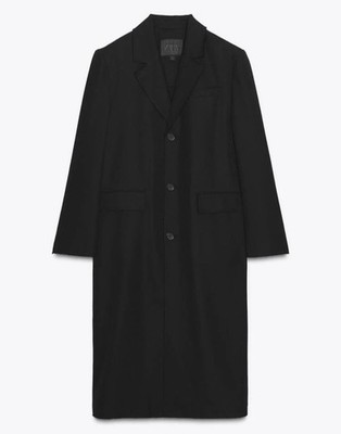ZARA BNWT 2025. BLACK OVERSIZED FROCK COAT VISCOSE POCKETS. 8819/062/800 M
