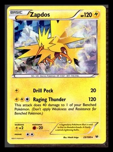 Pokemon Zapdos 23/108 - LP - Cracked Ice Holo - Roaring Skies