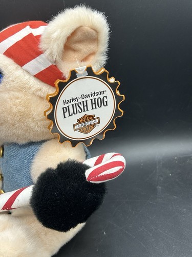 1998 Harley Davidson Motorcycle Christmas Hog Pig W/ Candy Cane 10 " Plush NWT - Picture 6 of 9