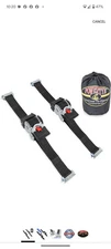 PowerTye 2in x 10ft Improved Design Retractable Heavy-Duty Ratchet Tie-Downs,...
